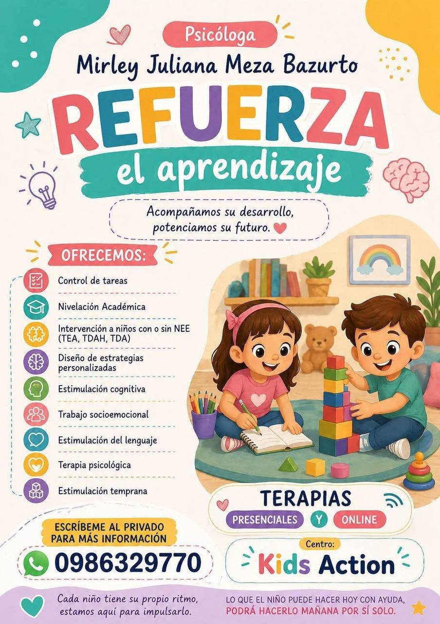 Material informativo de refuerzo del aprendizaje de la psicóloga Mirley Meza